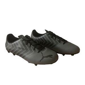 New In Box Puma‎ Tacto II FG/AG Jr Castlerock Black Gray Size 6Y Athletic Cleats
